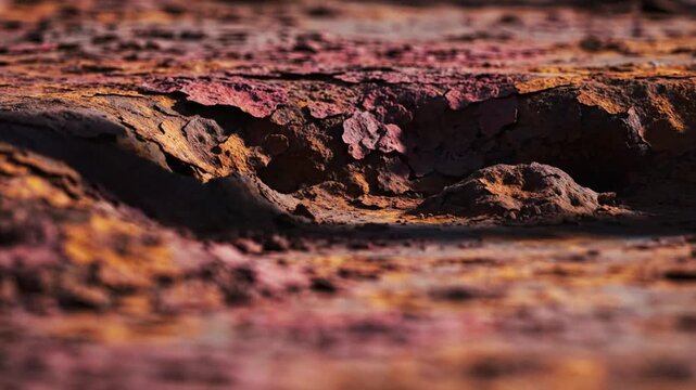 Close-up of Rusty Metal Surface with Peeling Paint Texture