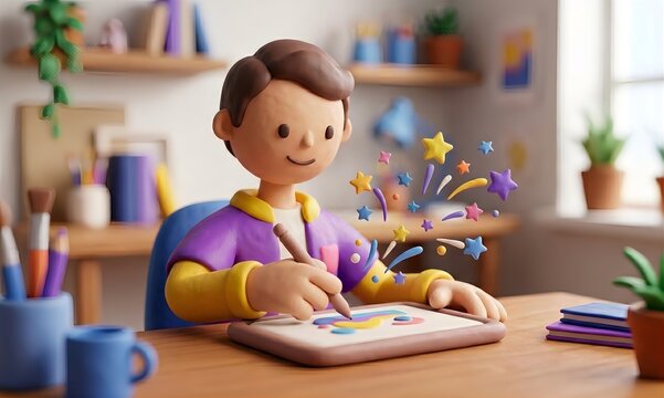 [3D] クレイアニメ風のデジタルイラストレーター・Webデザイナー（クリエイター副業）