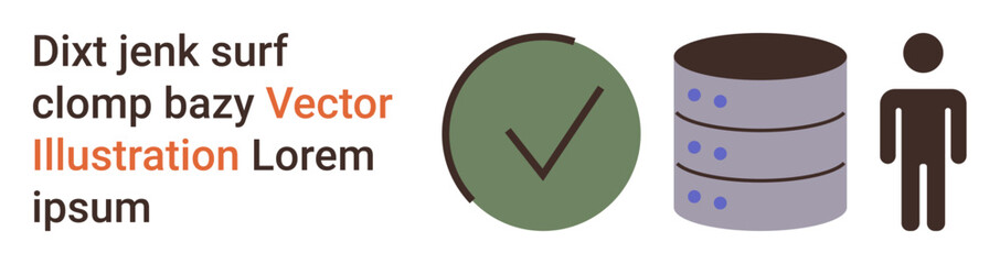 Data security, verification processes, human resources, database management, information accuracy, digital tools. Checkmark beside database icons and a human figure. Data security and verification © robu_s