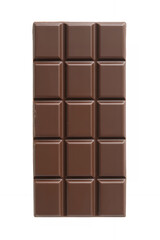 Obraz premium Brown chocolate bar on white background sweet treat
