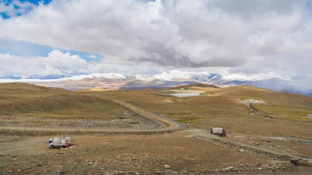 Time-lapse of Muztag Ata on Pamir Plateau, Tashkurgan, Kashgar, Xinjiang, China