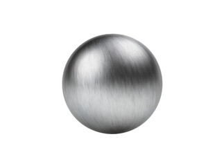 A sleek, brushed silver metallic sphere, perfectly isolated, showcasing its smooth texture and reflective surface, a versatile 3D render element
