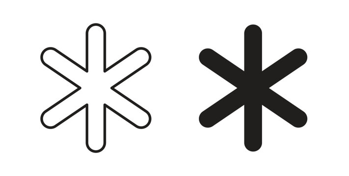 Asterisk icon vector pictogram pack. icon vector template