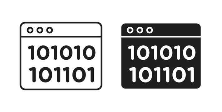 Binary code icon vector pictogram pack. icon vector template