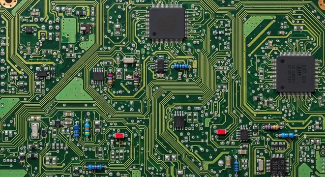 Circuit board texture with detailed futuristic technology pattern 