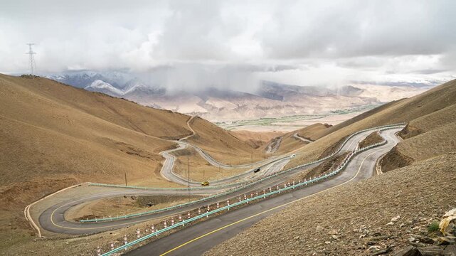 Time-lapse of Panlong Ancient Road in Taxian, Kashgar, Xinjiang, China