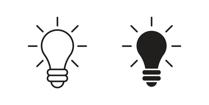 Bulb icon vector pictogram pack. icon vector template