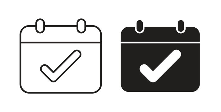 Calendar check icon vector pictogram pack. icon vector template