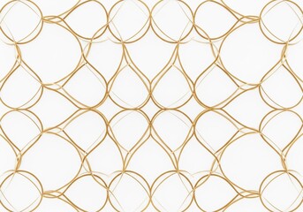 Obraz premium Abstract gold pattern of interconnected rounded shapes on a white background