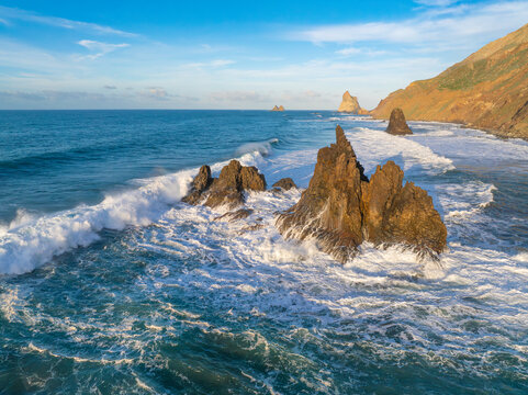 The Atlantic Ocean coast on the Canary Islands, Tenerife.