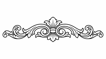 Fototapeta premium Vintage Filigree Ornament Scroll Divider Isolated on White