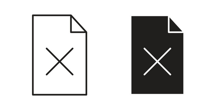 Delete Document icon vector pictogram pack. icon vector template