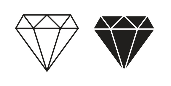 Diamond icon vector pictogram pack. icon vector template