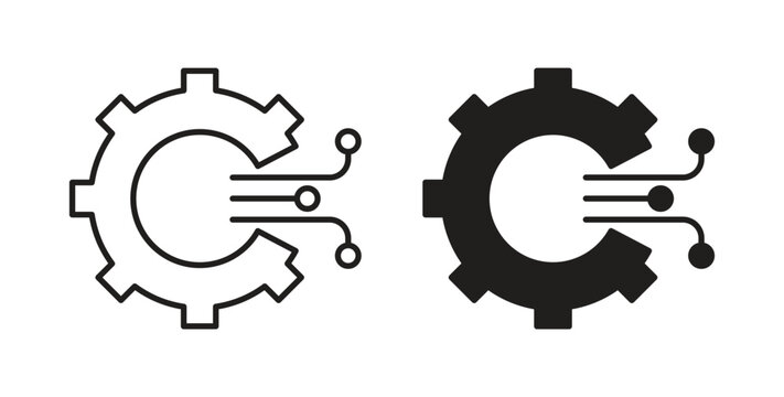 Digital transformation icon vector pictogram pack. icon vector template