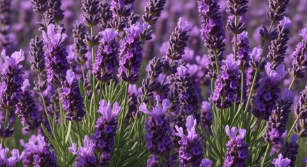 Obraz premium Delicate lavender flower pattern with graceful arrangement and soothing aesthetic 