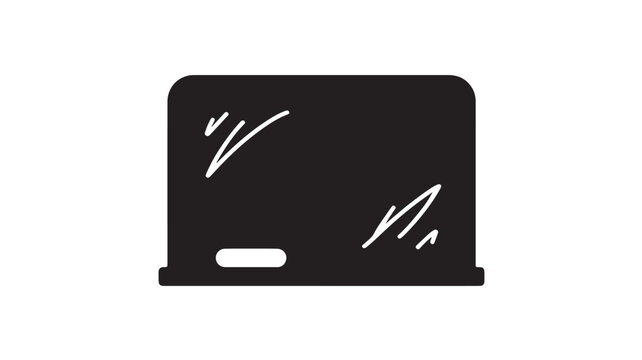 Black Laptop Computer Screen With White Scratches On Isolated Background For Technology Concepts