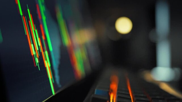 A trading screen flickers with real-time cryptocurrency market data, showcasing volatile candlestick charts and fluctuating prices that captivate traders monitoring the market