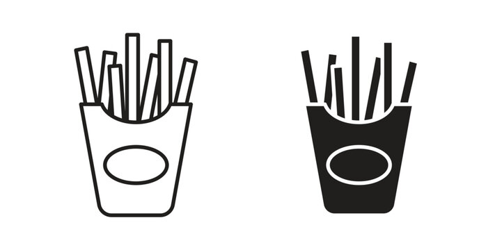 French fries icon vector pictogram pack. icon vector template
