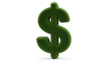 Obraz premium 3D green dollar sign symbol growing from soil representing financial growth and investment concept