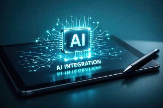 AI chip and digital integration with advanced technology network processing and automation system visualization