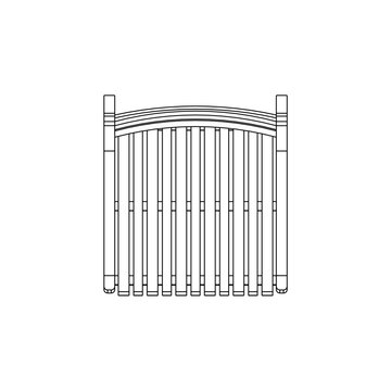 Top view of chair in minimal outline illustration, presenting clean layout of simple seating furniture.