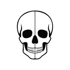 Obraz premium Black and white skull illustration vector design for diverse applications