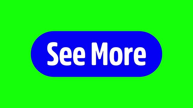 Simple animation of cursor icon clicking see more button. Pack of animated templates for video editing. A set of flat design animated templates for web design or app design. Alpha channel, 4K