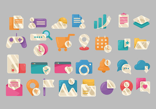 Glassmorphism UI Icon Set