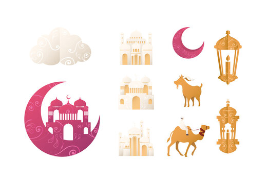 Eid Festival Illustration Set