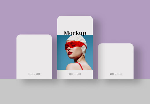 Creative Social Media Mockup with 3 Post Sizes