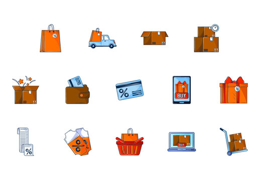Shopping Delivery Illustration Set