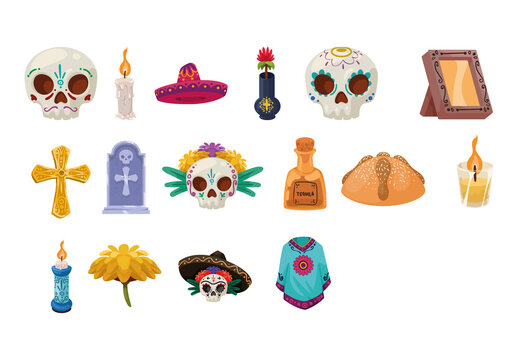 Dia Muertos Illustration Set