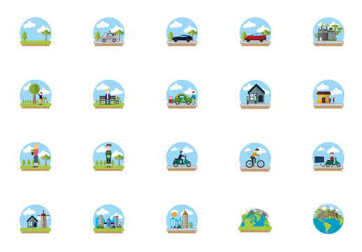 Green Energy Illustration Set