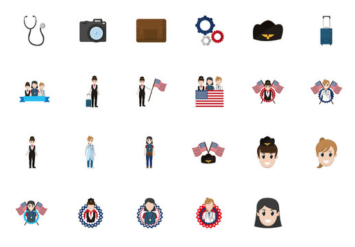 Occupation People Illustration Set