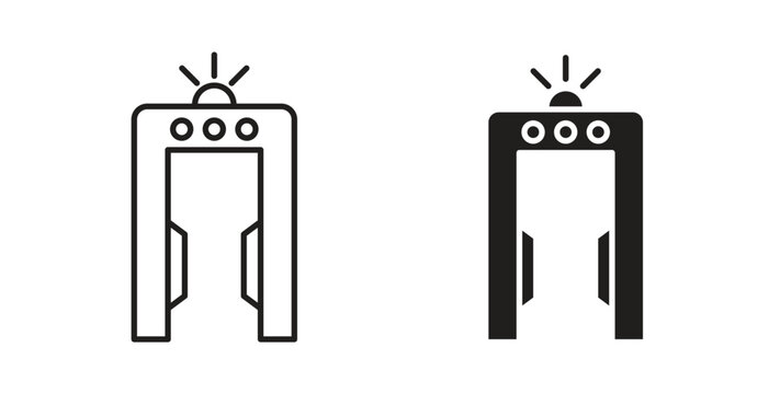 Metal detector icon vector pictogram pack. icon vector template