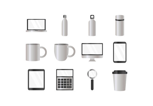 Metallic Devices Icon Set