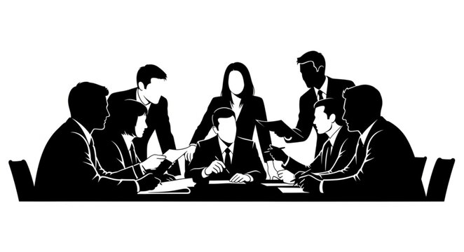 Diverse Business Team Collaborating Around Conference Table.