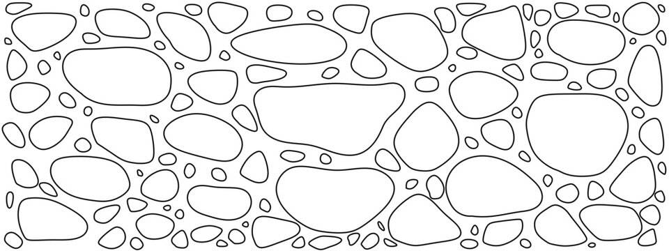 Hand drawn gravels outline. River gravels