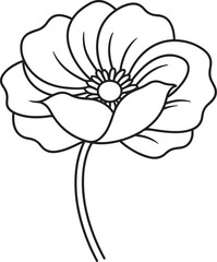 Fototapeta premium Hand-Drawn Flower Line Art – Minimal Botanical Illustration