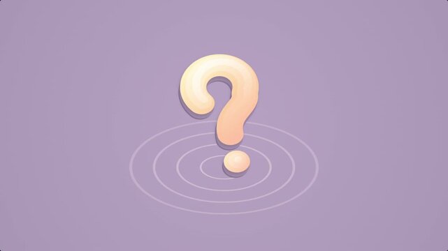 Satisfying Isometric Soft Balloon Question Mark Inflating Animation in Pastel Colors