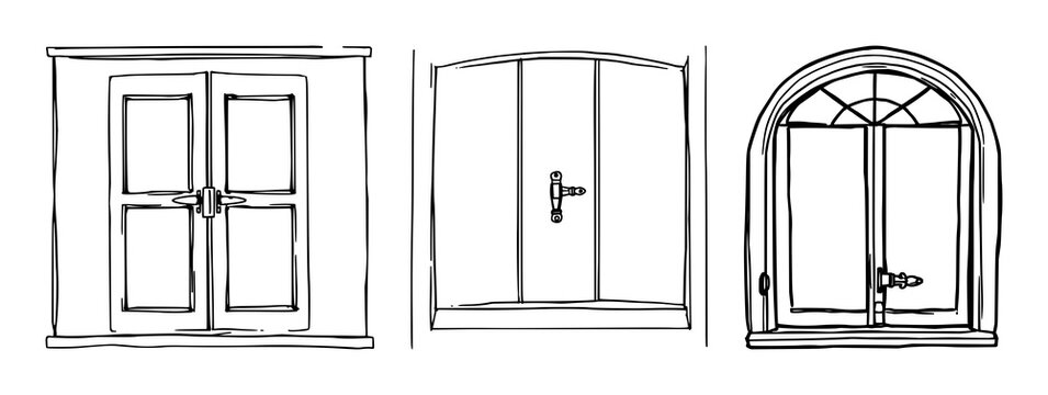 Transom window latch set with black line art and white background featuring vintage, latch, window with style and design