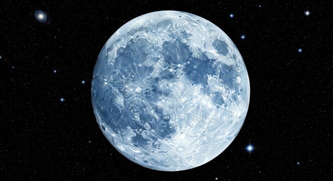 Enchanting Full Moon Illuminating the Cosmic Night Sky, a Celestial Spectacle