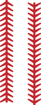 Baseball stitches creative red element
