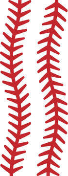 Baseball stitches creative red element