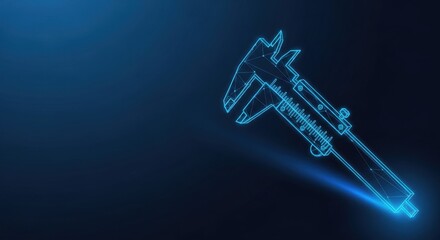 Naklejka premium Digital Caliper Tool Illustrating Precision Measurement in Engineering and Technology