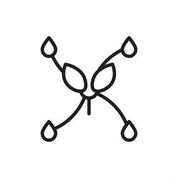 Irrigation pivot icon. Precision agtech, representing center-pivot hardware, radial watering tools, automated crop irrigation systems, water management gear, and large-scale agricultural distribution.