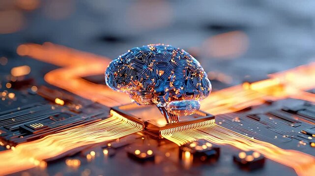 Artificial intelligence brain on circuit board