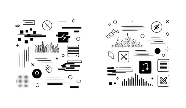A set of vector graphic icons illustrating decision making and regret with a chosen path and an undo option