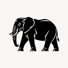 Fototapeta premium Stylized elephant silhouette illustration.