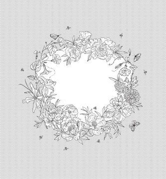 lace flowers frame decoration element	